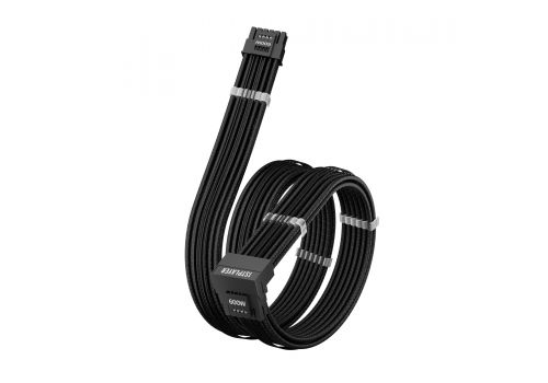 1stPlayer Custom Sleeved Modding Cable Black - PCIe 5.0 12VHPWR M/M - FM2-B-BK, image _ab__is.image_number.default