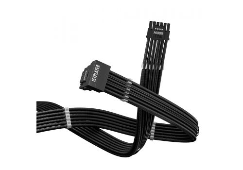 1stPlayer Custom Sleeved Modding Cable Black - PCIe 5.0 12VHPWR M/M - FM2-B-BK, image _ab__is.image_number.default