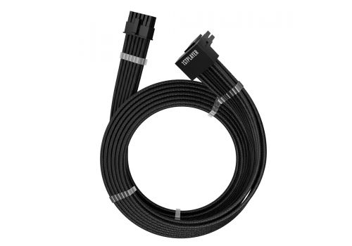 1stPlayer Custom Sleeved Modding Cable Black - PCIe 5.0 12VHPWR M/M - FM2-B-BK, image _ab__is.image_number.default