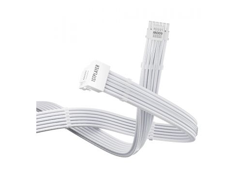 1stPlayer Custom Sleeved Modding Cable White - PCIe 5.0 12VHPWR M/M - FM2-B-WH, image _ab__is.image_number.default