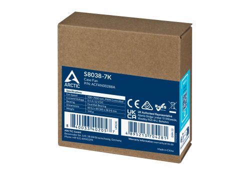 Arctic Server Fan 80x80x38 Dual Ball - S8038-7K - ACFAN00288A, image _ab__is.image_number.default