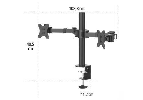 Hama Monitor Holder, 2 Monitors, Height-adjustable, Swivel/Tilt, 13" - 35", image , 7 image