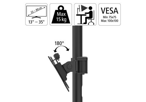 Hama Monitor Holder, 2 Monitors, Height-adjustable, Swivel/Tilt, 13" - 35", image , 6 image