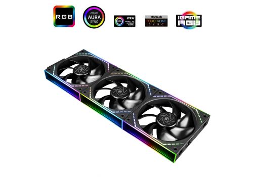 Thermalright Fan Pack 3-in-1 3x120mm - TL-M12Q x 3 - Infinity Mirror, Daisy-Chain, A-RGB, image , 2 image