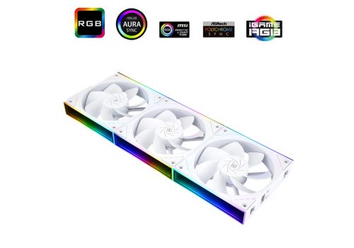 Thermalright Fan Pack 3-in-1 3x120mm - TL-M12QRW x 3 - White, Reverse, Infinity Mirror, Daisy-Chain, A-RGB, image _ab__is.image_number.default