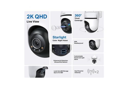 Outdoor Security WiFI camera TP-Link Tapo C520WS - 2K Pan/Tilt, image , 2 image