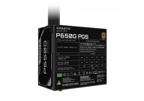 Power Supply Gigabyte P650G PG5 650W 80+ Gold, PCIe 5.1, image , 5 image