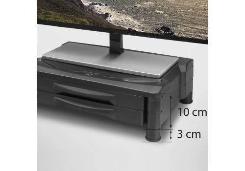 ACT Monitor stand extra wide with two drawers, up to 10kg, adjustable height, image _ab__is.image_number.default