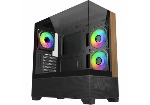 Case CoolerMaster Elite 690 Wood - Black, image 