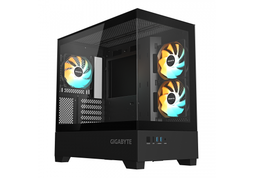 Case GIGABYTE C201 PANORAMIC mATX + 3 ARGB Fans, image 