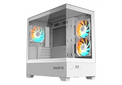 Case GIGABYTE C201 PANORAMIC ICE mATX + 3 ARGB Fans, image 