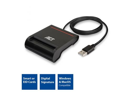 ACT USB 2.0 Smart Card ID reader, image , 2 image