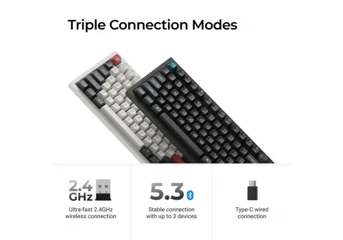 Wireless Mechanical Keyboard Keychron Q6 Ultra 8K Black - Silk POM Switch Brown, image , 5 image