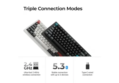 Wireless Mechanical Keyboard Keychron Q1 Ultra 8K Black - Silk POM Switch Banana, image _ab__is.image_number.default