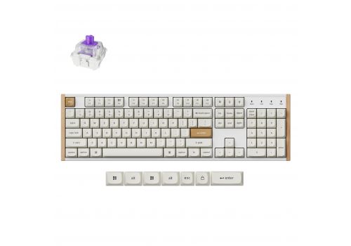Wireless Mechanical Keyboard Keychron K10 HE Magnetic Switch - White Special Edition, image 
