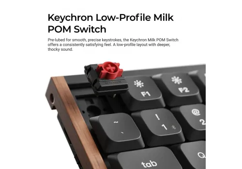 Wireless Mechanical Keyboard Keychron K3 MAX SE Black QMK/VIA - Milk POM Red Switch, image , 4 image