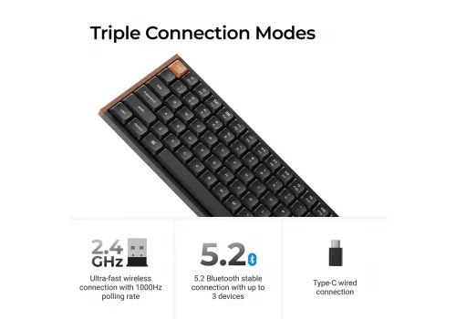 Wireless Mechanical Keyboard Keychron K3 MAX SE Black QMK/VIA - Milk POM Red Switch, image , 5 image
