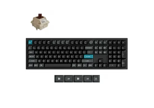 Wireless Mechanical Keyboard Keychron Q6 Ultra 8K Black - Silk POM Switch Brown, image 