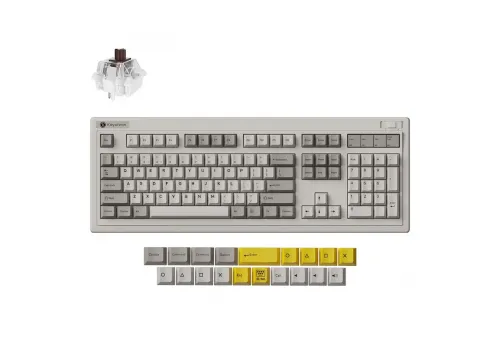 Wireless Mechanical Keyboard Keychron R6 QMK Retro - Super Brown Switch, image 