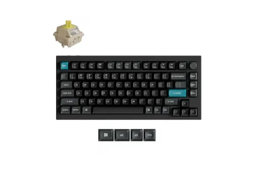 Wireless Mechanical Keyboard Keychron Q1 Ultra 8K Black - Silk POM Switch Banana, image 