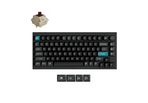 Wireless Mechanical Keyboard Keychron Q1 Ultra 8K Black - Silk POM Switch Brown, image 