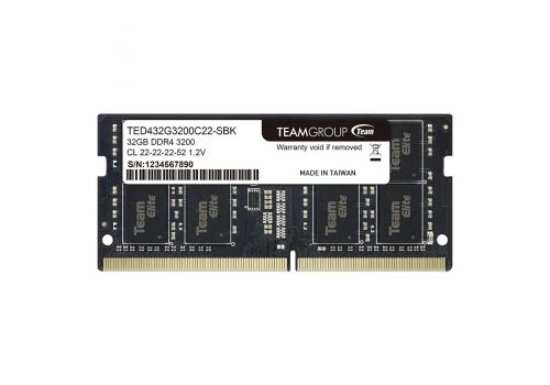 Memory Team Group Elite DDR4 SO-DIMM 32GB 3200MHz CL22 1.2V TED432G3200C22-S01, image 