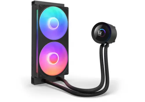 AIO Liquid Cooler NZXT Kraken Plus 240 RGB LCD Display - Black, image , 3 image