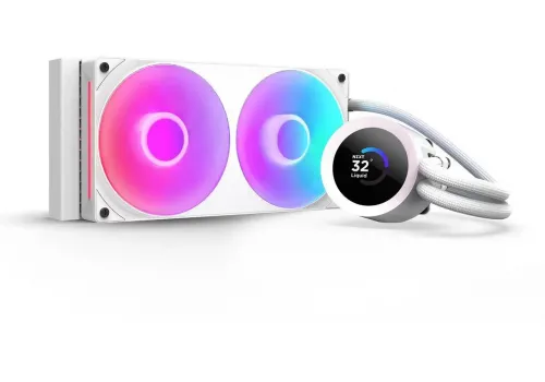 AIO Liquid Cooler NZXT Kraken Plus 240 RGB LCD Display - White, image 