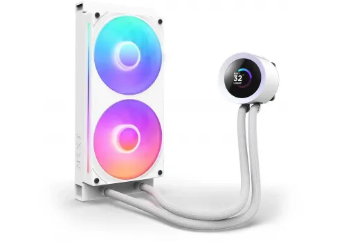 AIO Liquid Cooler NZXT Kraken Plus 240 RGB LCD Display - White, image , 3 image