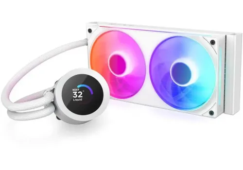 AIO Liquid Cooler NZXT Kraken Plus 240 RGB LCD Display - White, image , 2 image