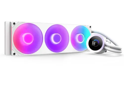 AIO Liquid Cooler NZXT Kraken Plus 360 RGB LCD Display - White, image 