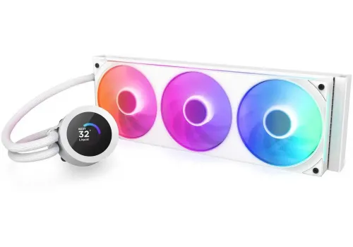 AIO Liquid Cooler NZXT Kraken Plus 360 RGB LCD Display - White, image , 2 image
