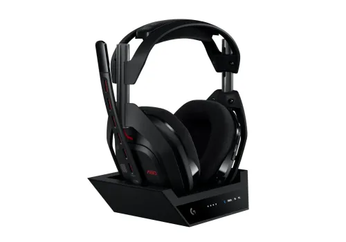 Logitech Astro A50 Lightspeed wireless headphones with dock, black, image 