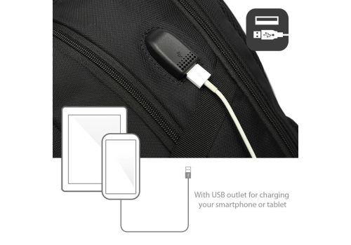 Global Notebook Backpack 15.6" with USB Outlet, image , 4 image