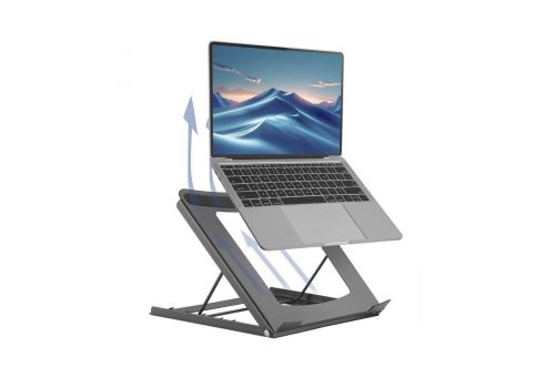 ACT AC8145 Folding Laptop Stand, 5 Positions, Black, image , 5 image