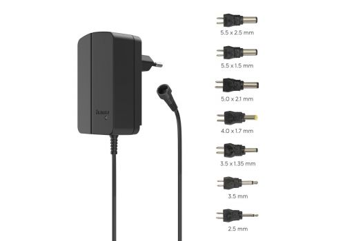 Hama Universal Switchable Power Supply Unit, Adjustable, 1500mA, 24W, max. 24V, 7 Adapters, image 