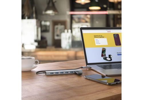 HAMA USB Hub, 7 Ports, USB 3.2 Gen 1, 5 Gbit/s, incl. USB-C Adapter and PSU, image _ab__is.image_number.default