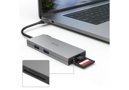 USB-C Hub, 6 Ports, 2 x USB-A, USB-C, HDMI, SD, microSD, image _ab__is.image_number.default