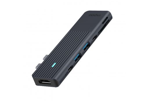7-in-2 USB-C Multiport Adapter, RAPOO-11411, image 