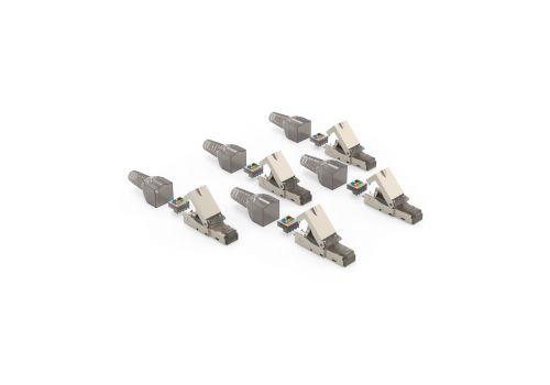 Hama Network Plug, CAT 6a, 10 Gbit/s, Shielded, Tool-free installation, 5 Pcs., image 
