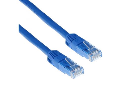Blue 2 meter U/UTP CAT6 patch cable with RJ45 connectors, image 