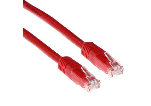 Red 3 meter U/UTP CAT6 patch cable with RJ45 connectors, image 