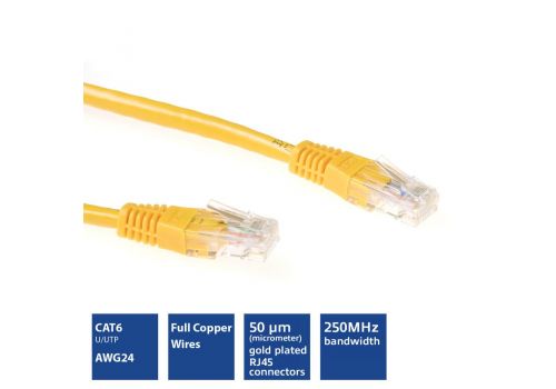 ACT Network patch cable cat.6, U/UTP 5m, yellow, bulk, image _ab__is.image_number.default