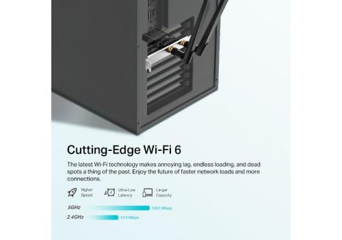 Wireless adapter TP-LINK Archer TX20E, PCIe, 1800Mbps, Wireless AX, 2.4GHz /5GHz, BT 5.2, 2x external antennas, image _ab__is.image_number.default