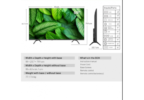 METZ TV 50" UHD LED SMART TV, 4K Ultra HD, Google TV, Frameless, image , 5 image