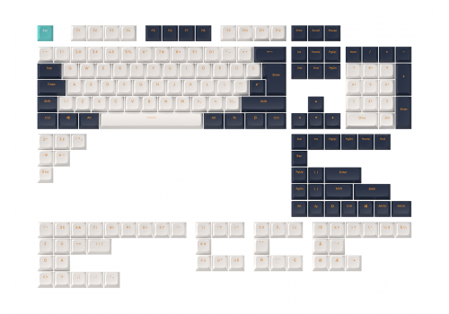 Keycaps Dark Project - Navy Blue ANSI & ISO, image 