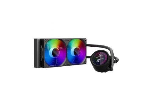 1stPlayer Water Cooling 240mm - Thunderstorm TS4 240 Black - Digital Display, aRGB, image 