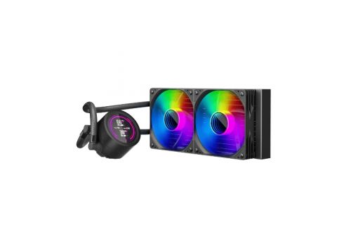 1stPlayer Water Cooling 240mm - Thunderstorm TS4 240 Black - Digital Display, aRGB, image _ab__is.image_number.default