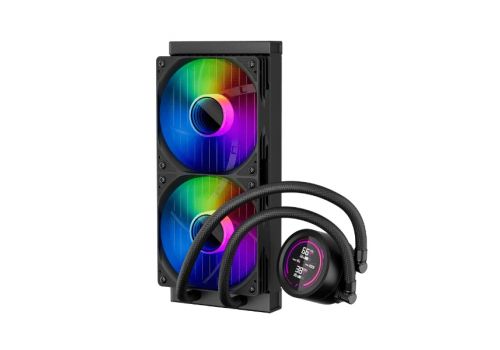 1stPlayer Water Cooling 240mm - Thunderstorm TS4 240 Black - Digital Display, aRGB, image _ab__is.image_number.default
