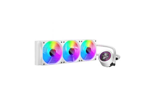 1stPlayer Water Cooling 360mm - Thunderstorm TS4 360 White - Digital Display, aRGB, image 